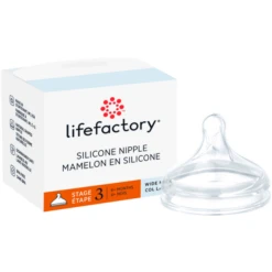 Life Factory Siliconen Speen Maat 3 Voor Babyflessen Met Wijde Hals, 6-9 Maande -Kleintje Luxe life factory siliconen speen maat 3 voor babyflessen met wijde hals 6 9 maande a345470 2
