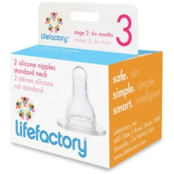 LIFEFACTORY Drinkespeen Maat 3 (vanaf 6 Maanden) Set Van 2 -Kleintje Luxe lifefactory drinkespeen maat 3 vanaf 6 maanden set van 2 a106598 3