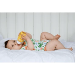 LIFEFACTORY Glazen Babyfles Banana 120ml -Kleintje Luxe lifefactory glazen babyfles banana 120ml a265360 1