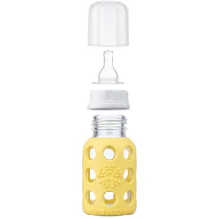 LIFEFACTORY Glazen Babyfles Banana 120ml -Kleintje Luxe lifefactory glazen babyfles banana 120ml a265360 2