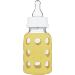 LIFEFACTORY Glazen Babyfles Banana 120ml -Kleintje Luxe lifefactory glazen babyfles banana 120ml a265360 3