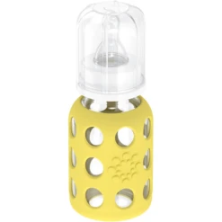 LIFEFACTORY Glazen Babyfles Banana 120ml -Kleintje Luxe lifefactory glazen babyfles banana 120ml a265360 4