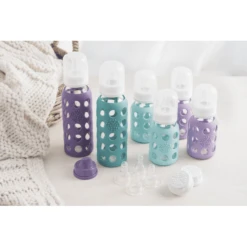 LIFEFACTORY Glazen Babyfles Grape 250 Ml -Kleintje Luxe lifefactory glazen babyfles grape 250 ml a265392 2