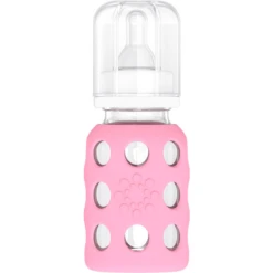 LIFEFACTORY Glazen Babyfles "pink" 120ml