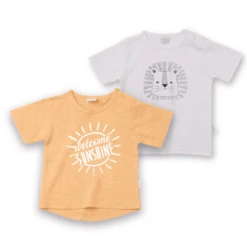 LITTLE T-shirt Savannah Twin Pack Sand /uit White -Kleintje Luxe little t shirt savannah twin pack sand uit white a363718 3