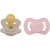 Lullaby Planet Latex Zuigspeen Rond 2 Pakken Maat 1 Rozenkwarts & Strand Sand