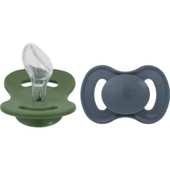 Lullaby Planet Siliconen Dummy 2-pack Tandheelkundige Maat 2 Forest Green & Flint Stone