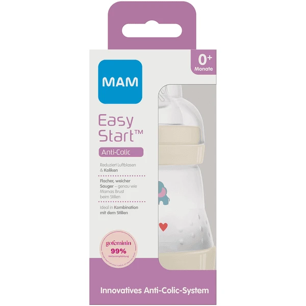MAM Babyfles Easy Start Anti-Colic 160 Ml, 0+ Maanden, Elephant 4 MAM Babyfles Easy Start Anti-Colic 160 Ml, 0+ Maanden, Elephant - Afbeelding 4