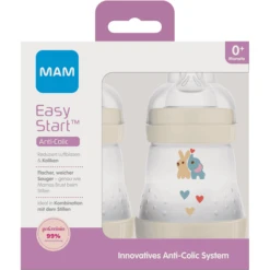 MAM Babyfles Easy Start Anti-Colic 160 Ml, 0+ Maanden, Olifant, 2 Stuks -Kleintje Luxe mam babyfles easy start anti colic 160 ml 0 maanden olifant 2 stuks a383053 2