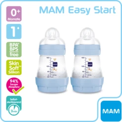 MAM Babyfles Easy Start Anti-Colic 160 Ml, 0+ Maanden, Walvis, 2 Stuks -Kleintje Luxe mam babyfles easy start anti colic 160 ml 0 maanden walvis 2 stuks a383051 1