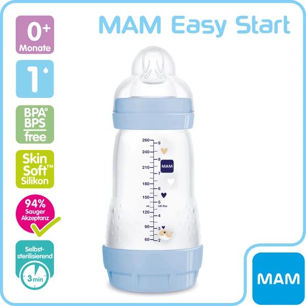 MAM Babyfles Easy Start Anti-Colic 260 Ml, 0+ Maanden, Walvis 3 MAM Babyfles Easy Start Anti-Colic 260 Ml, 0+ Maanden, Walvis - Afbeelding 3