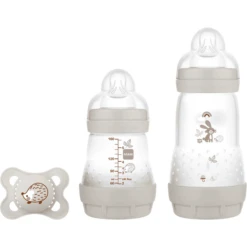 MAM Babyfles Easy Start Anti-koliek-Elementen Startset S Bunny In Grijs