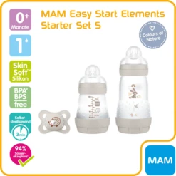 MAM Babyfles Easy Start Anti-koliek-Elementen Startset S Bunny In Grijs -Kleintje Luxe mam babyfles easy start anti koliek elementen startset s bunny in grijs a309817 3