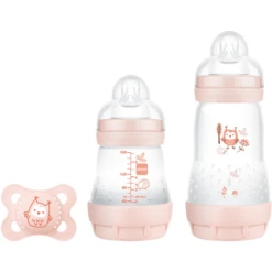 MAM Babyfles Easy Start Anti-koliek-Elementen Startset S Uil In Roze