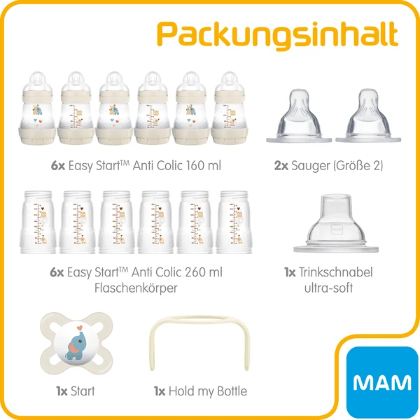 MAM Easy Start Anti-Colic XXL Flessenset, Olifant 2 MAM Easy Start Anti-Colic XXL Flessenset, Olifant - Afbeelding 2