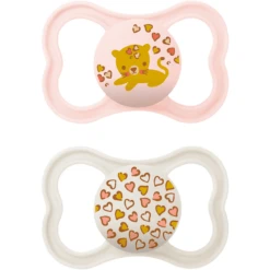 MAM Fopspeen Air Silicone, 16+ Maanden, 2st, Kat/Hartjes -Kleintje Luxe mam fopspeen air silicone 16 maanden 2st kat hartjes a382596 3