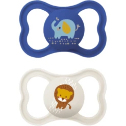 MAM Fopspeen Air Silicone, 16+ Maanden, 2st, Olifant/leeuw -Kleintje Luxe mam fopspeen air silicone 16 maanden 2st olifant leeuw a382595 3