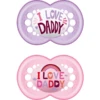 MAM Fopspeen Original I Love Daddy Silicone 6+ Maanden, Roze/paars
