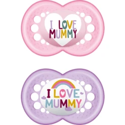 MAM Fopspeen Original Love Mummy Silicone 6+ Maanden, Roze/paars