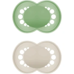 MAM Fopspeen Original Pure Silicone, 2st, Groen/beige, 16+ Maanden -Kleintje Luxe mam fopspeen original pure silicone 2st groen beige 16 maanden a394470 4