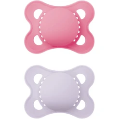 MAM Fopspeen Original Pure Silicone, 2st, Roze/paars, 0-6 Maanden