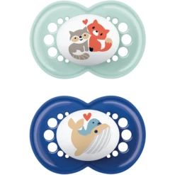 MAM Fopspeen Original Silicone, 6-16 Maanden, 2 Stuks, Vos/walvis