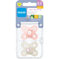 MAM Fopspeen Start Elements Latex, 2 Stuks, Uil/Bloem -Kleintje Luxe mam fopspeen start elements latex 2 stuks uil bloem a394276 4