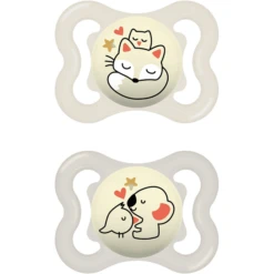 MAM Fopspeen Supreme Night Silicone, 0-6 Maanden, 2st, Vos/koala