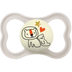 MAM Fopspeen Supreme Night Silicone, 6-16 Maanden, 2 Stuks, Leeuw/Zebra -Kleintje Luxe mam fopspeen supreme night silicone 6 16 maanden 2 stuks leeuw zebra a382646 4