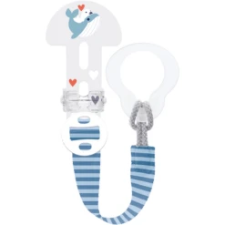 MAM Fopspeenband Clip It! 0+ Maanden, 1 Stuk, Walvis -Kleintje Luxe mam fopspeenband clip it 0 maanden 1 stuk walvis a383291 2