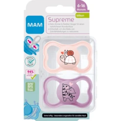 MAM Speen Supreme Silicone, 6-16 Maanden, 2 Stuks, S Child Pad/giraffe -Kleintje Luxe mam speen supreme silicone 6 16 maanden 2 stuks s child pad giraffe a382640 4