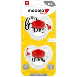 Medela Baby Original 0-6 Maanden DUO Sig Nature 4 Stuks In Wit, Rood -Kleintje Luxe medela baby original 0 6 maanden duo sig nature 4 stuks in wit rood a310943 2