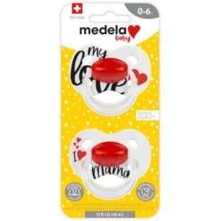 Medela Baby Original 6-18 Maanden DUO Sig Nature 4 Stuks In Wit, Rood -Kleintje Luxe medela baby original 6 18 maanden duo sig nature 4 stuks in wit rood a310945 2