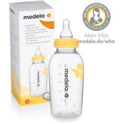 MEDELA Moedermelkfles 250ml Met Speen M Medium Flow -Kleintje Luxe medela moedermelkfles 250ml met speen m medium flow a129446 2