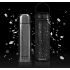 Miniland Deluxe Thermosfles Met Isoleertas Zilver 500ml -Kleintje Luxe miniland deluxe thermosfles met isoleertas zilver 500ml a265708 4