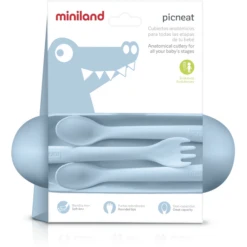Miniland Picneat Bestek Set Turquoise -Kleintje Luxe miniland picneat bestek set turquoise a260697 2