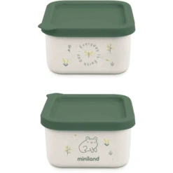 Miniland Voedselcontainer Naturset 2 Kikker, 2 Stuks.