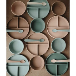 Mushie Bord, Cambridge Blauw -Kleintje Luxe mushie bord cambridge blauw a399414 4