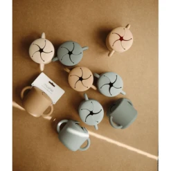 Mushie Snackbeker Cambridge Blauw -Kleintje Luxe mushie snackbeker cambridge blauw a399426 4