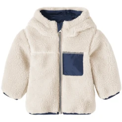 Name It Outdoor Jas Teddy Nbmmolav White Pet Grijs