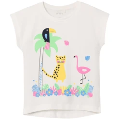 Name It T-shirt Nmfvigea White Alyssum Animals -Kleintje Luxe name it t shirt nmfvigea white alyssum animals a414280 2