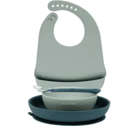 Nattou Eet Leren Set + Slabbetje Groen