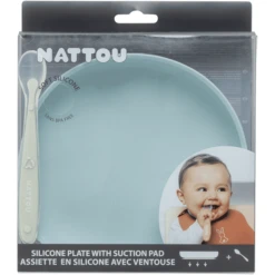 Nattou Eetset 2 Stuks Blauw/groen -Kleintje Luxe nattou eetset 2 stuks blauw groen a309512 3