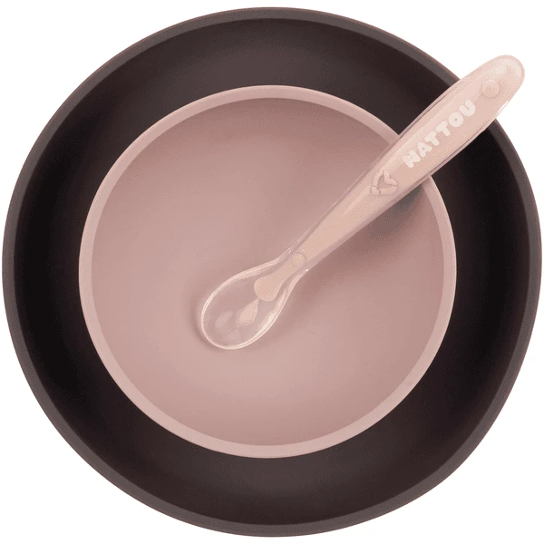 Nattou Eetset 3 Stuks Roze/grijs 3 Nattou Eetset 3 Stuks Roze/grijs - Afbeelding 3