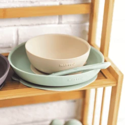 Nattou Eetset 3 Stuks Sand /Groen -Kleintje Luxe nattou eetset 3 stuks sand groen a345932 2