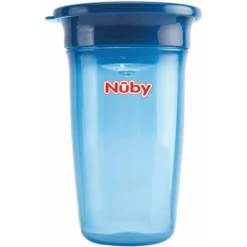 Nuby Nûby 360° Sippy Cup WONDER CUP Basic Vanaf 6 Maanden 300 Ml In Blauw -Kleintje Luxe nuby 360 sippy cup wonder cup basic vanaf 6 maanden 300 ml in blauw a309185 4