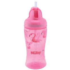 Nuby Nûby Drinkrietfles Soft Flip-It 360ml Vanaf 12 Maanden, Roze -Kleintje Luxe nuby drinkrietfles soft flip it 360ml vanaf 12 maanden roze a349801 4