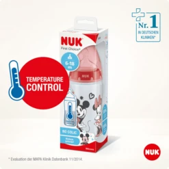 NUK Babyfles First Choice + Disney Minnie Mouse 300 Ml,Temperatuur Control Rood 7 NUK Babyfles First Choice + Disney Minnie Mouse 300 Ml,Temperatuur Control Rood -Kleintje Luxe nuk babyfles first choice disney minnie mouse 300 ml temperatuur control rood a329386 2