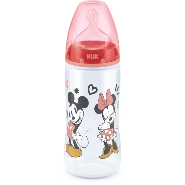 NUK Babyfles First Choice + Disney Minnie Mouse 300 Ml,Temperatuur Control Rood 4 NUK Babyfles First Choice + Disney Minnie Mouse 300 Ml,Temperatuur Control Rood - Afbeelding 4