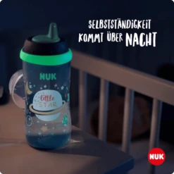 NUK Drinkfles Kiddy Beker Night 300 Ml, Blauw -Kleintje Luxe nuk drinkfles kiddy beker night 300 ml blauw a375055 4